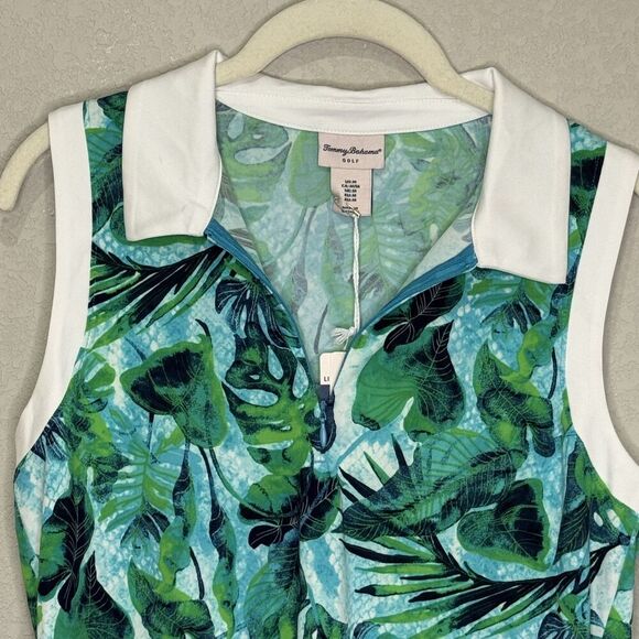 Tommy Bahama Golf Shirt Womens Medium Green Blue Sleeveless UPF 50 Quick Dry Top - Picture 4 of 7